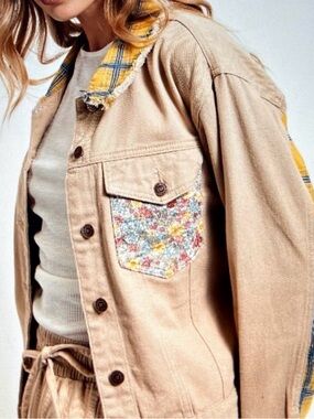 Easel Size Large Tan denim jacket